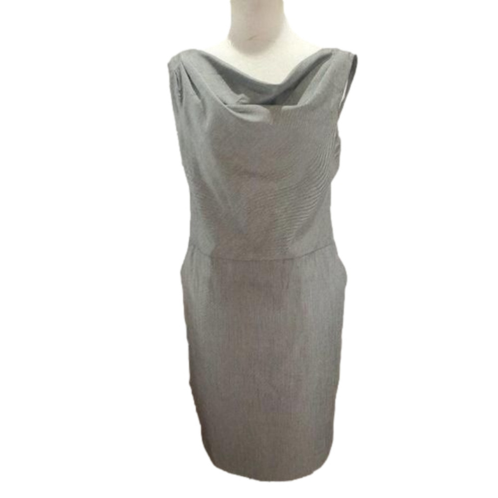 Gray midi dress with pockets